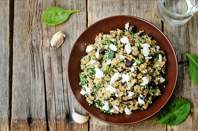 Quinoa y espinacas